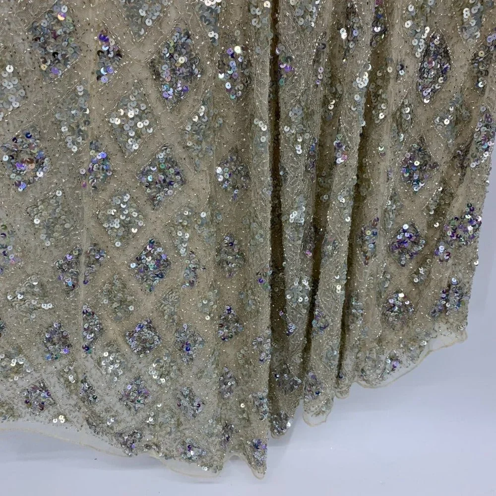 Mac Duggal Dress 5021 Geometric Embellished Evening Gown Long Sleeve - Picture 16 of 16